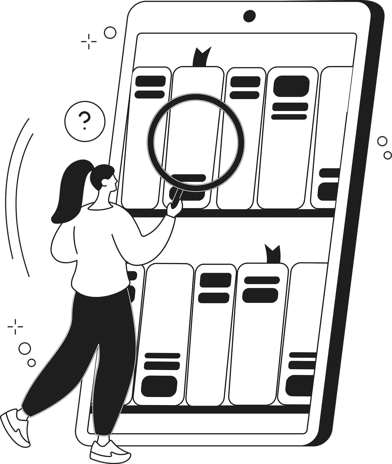 Illustration of a person searching